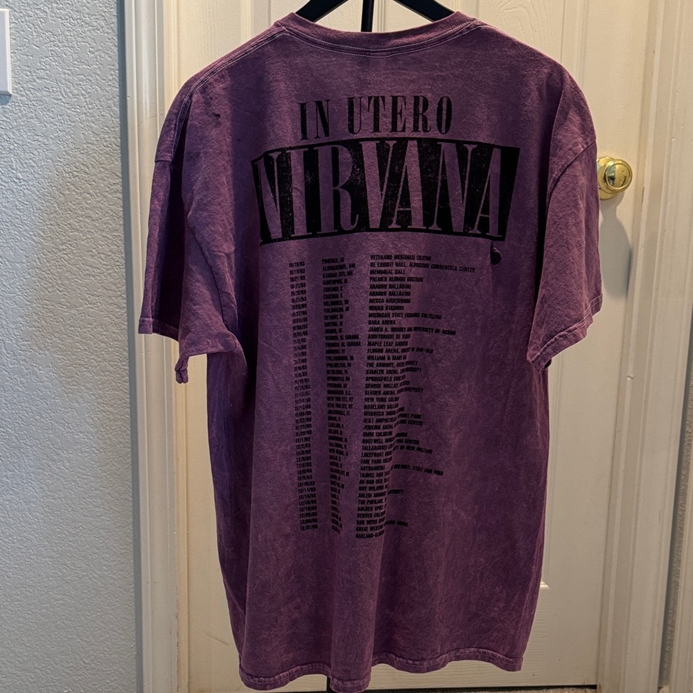 NIRVANA Distressed Maroon Tee In Utero XL NWOT - Picture 11 of 11